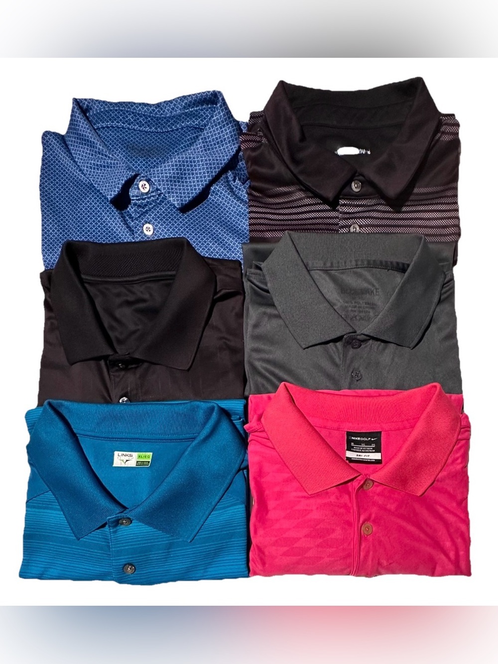 Multi-Brand Men's XL Polo Shirt, Bundle of 6